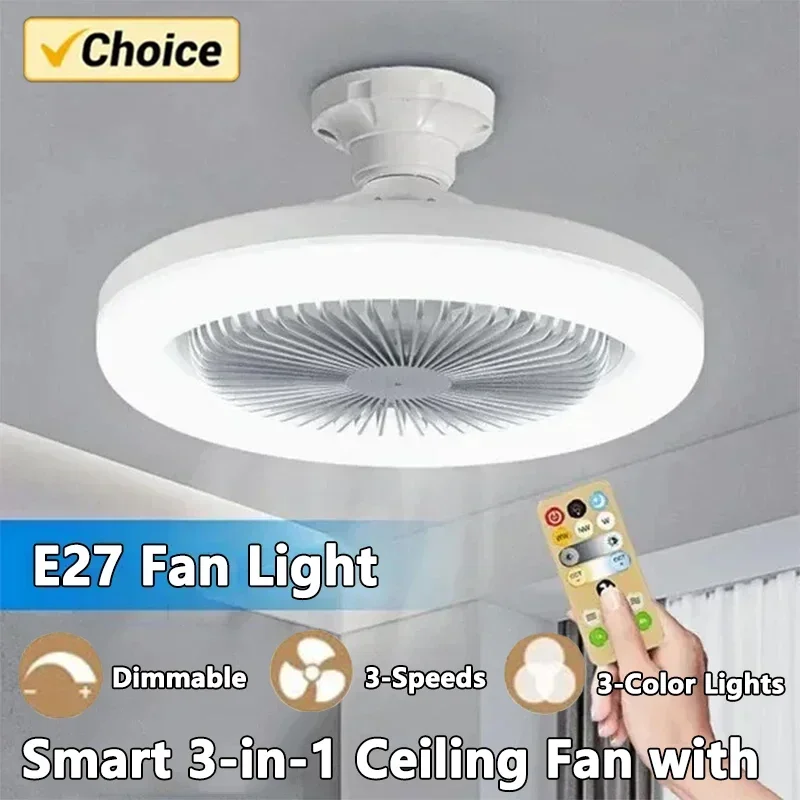 Smart Home Living Room - Smart 3-in-1 Ceiling Fan with Remote