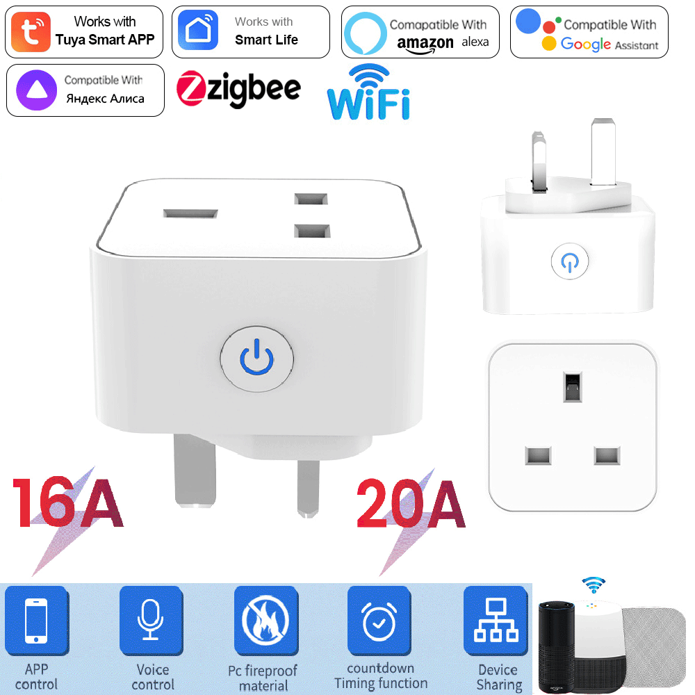 Smart Home Nest - Tuya Smart Socket 16A/20A WiFi or