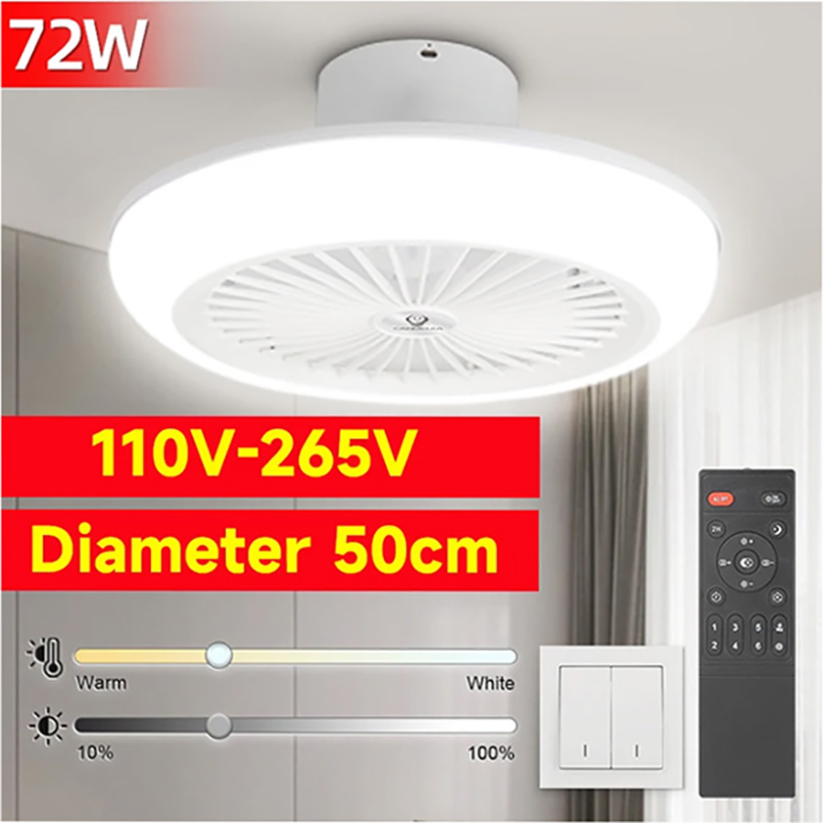 Smart Home Living Room - 72W Ceiling Fan Ceiling Light 85-265V