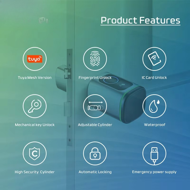 Tuya Wifi Smart Cylinder Door  - Airbnb Smart Home ulasan dan harga