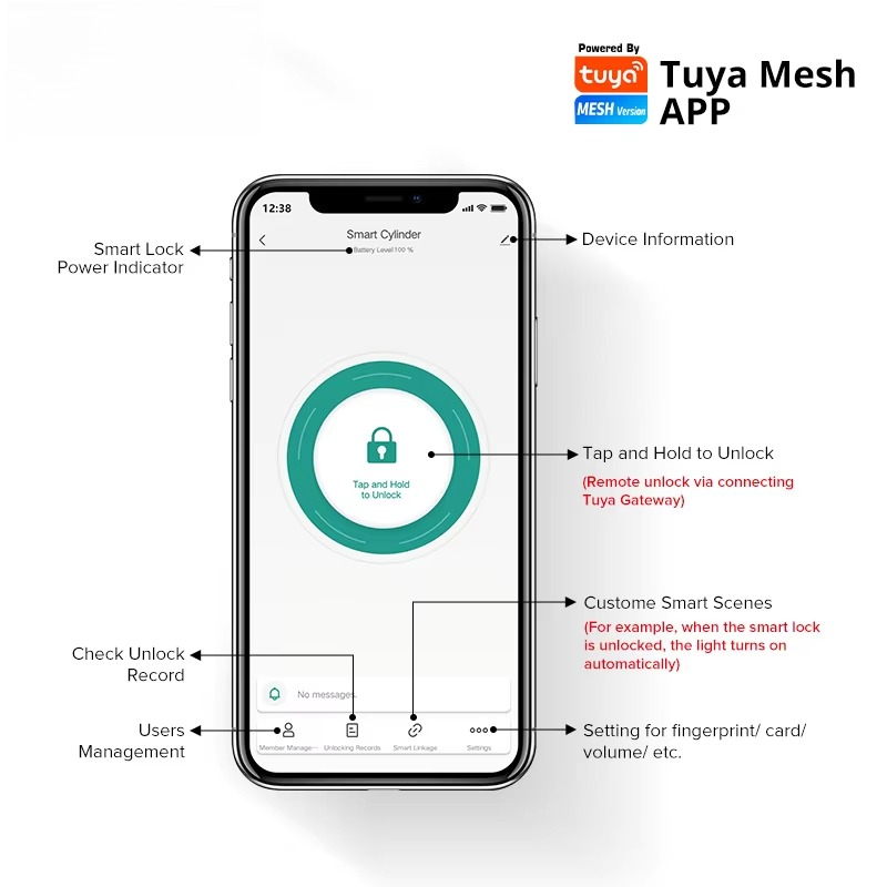 Tuya Wifi Smart Cylinder Door  - Airbnb Smart Home ulasan dan harga