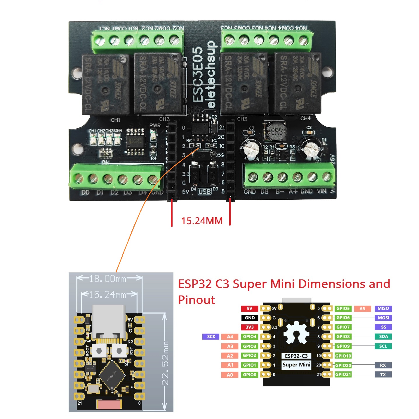 ESC3B04 ESP32-C3 Industrial Re - Smart Home Web ulasan dan harga