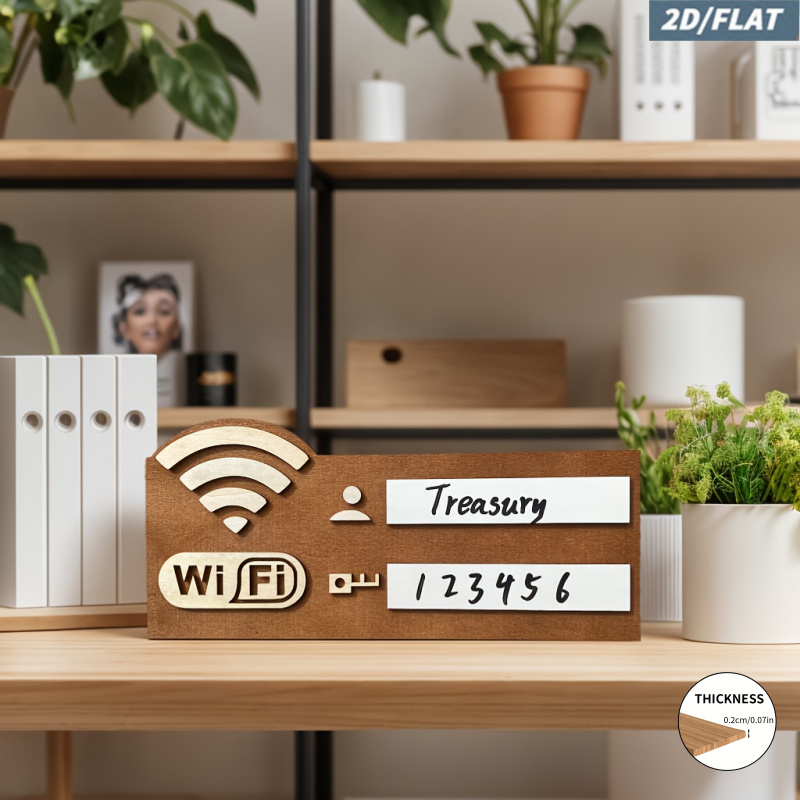 2D Wooden WiFi Password Sign w - Airbnb Smart Home ulasan dan harga