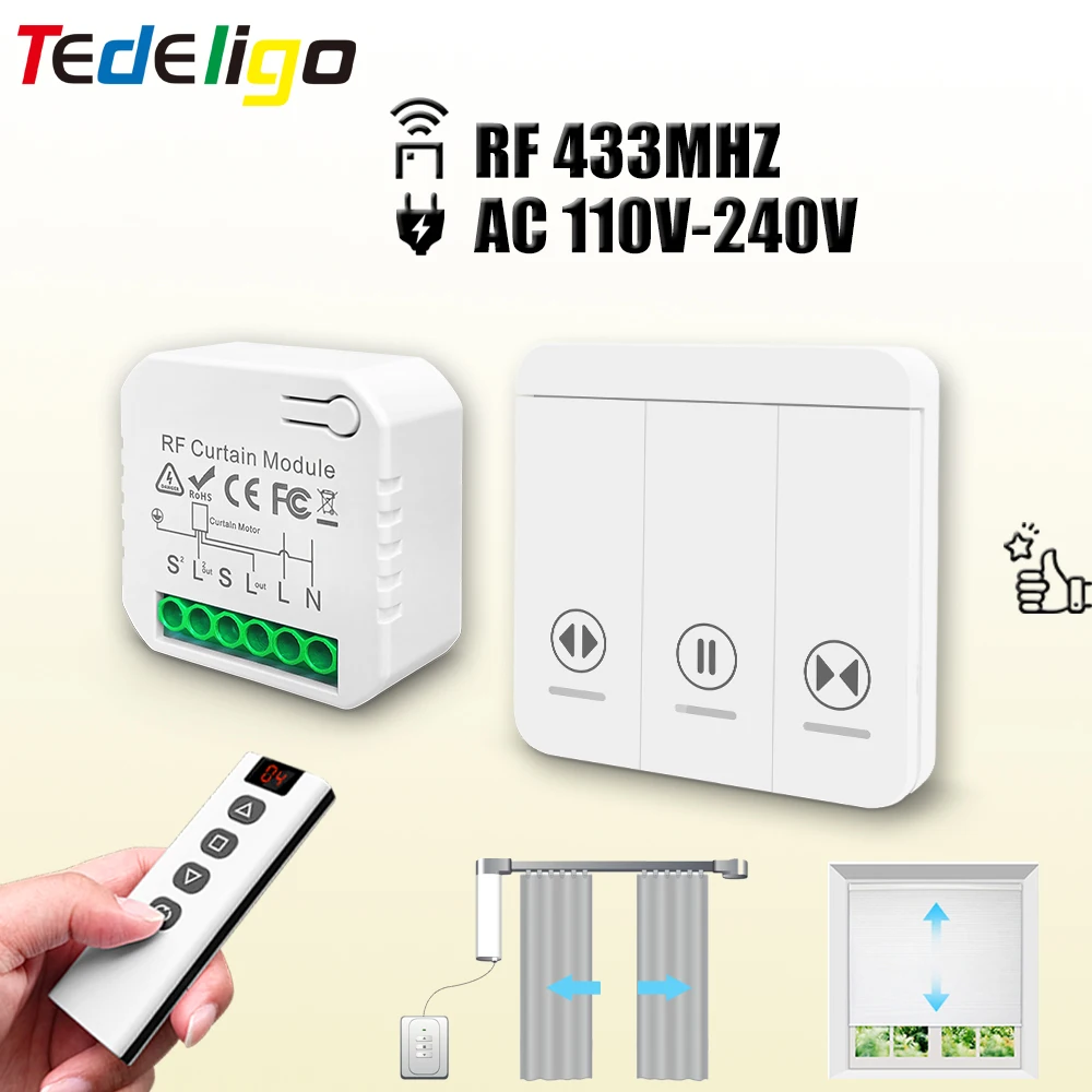 433 MHz RF Curtain Switch Modu - Curtain Motor ulasan dan harga