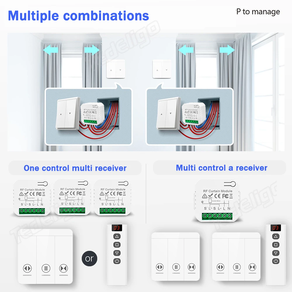 433 MHz RF Curtain Switch Modu - Curtain Motor ulasan dan harga