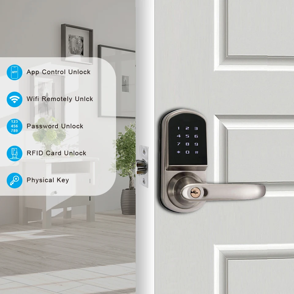 Zinc Alloy Smart Door Lock wit - Airbnb Smart Home ulasan dan harga