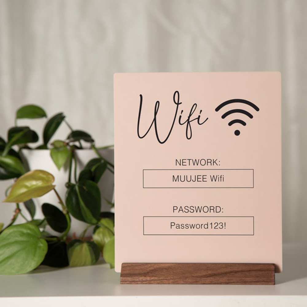 Custom WiFi QR Code Acrylic Ta - Airbnb Smart Home ulasan dan harga