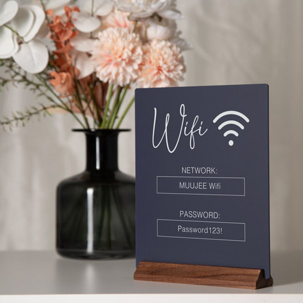 Custom WiFi QR Code Acrylic Ta - Airbnb Smart Home ulasan dan harga