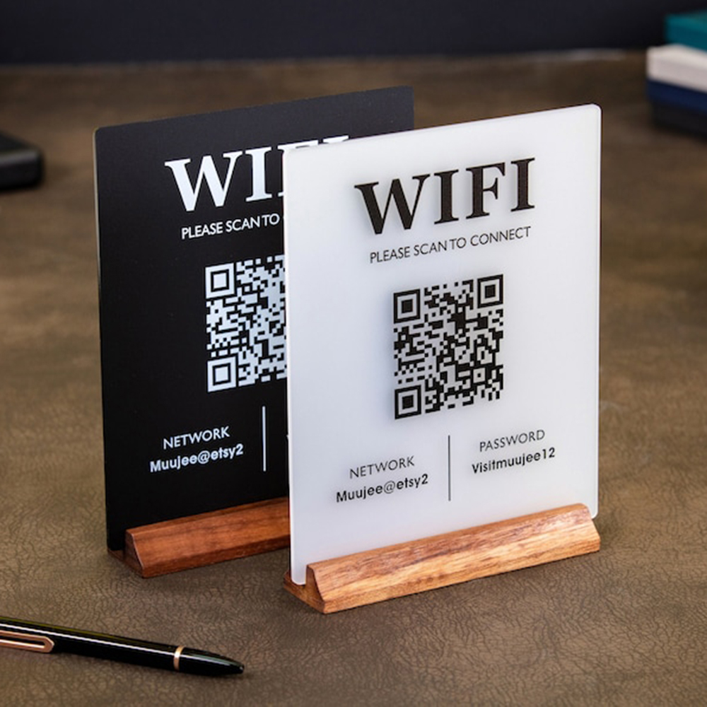 Custom WiFi QR Code Acrylic Ta - Airbnb Smart Home ulasan dan harga