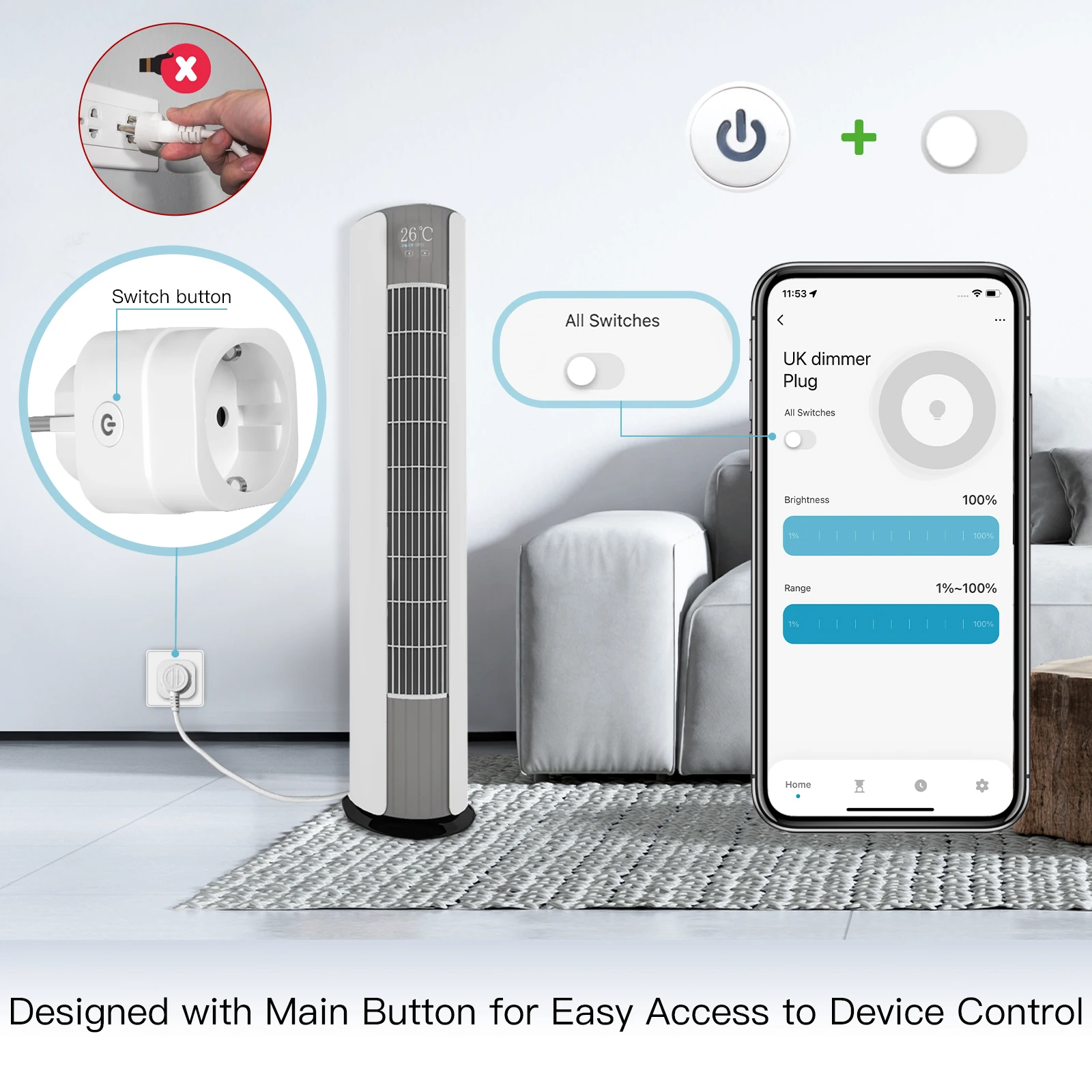 MOES Tuya WiFi Smart Plug Dimm - Smart Home Nest ulasan dan harga