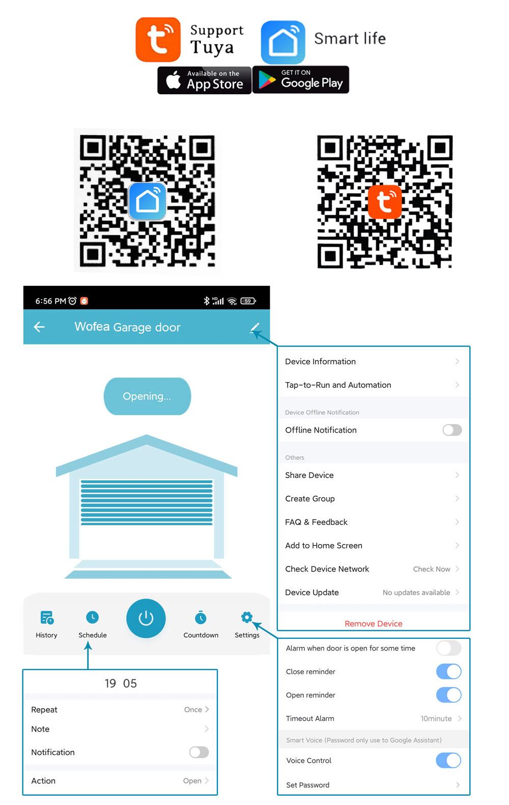 Wofea Tuya Smart WIFI 2.4G Gar - Smart Home Gira ulasan dan harga