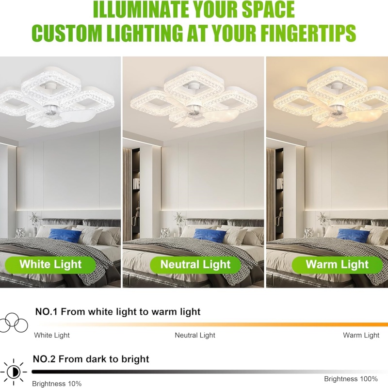 Smart LED Ceiling Fan Light 48 - Smart Home Living Room ulasan dan harga